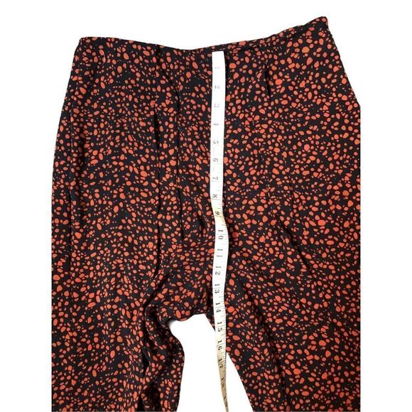 BP black and orange patterned palazzo high waist with attach front tie belt wide - Picture 10 of 13